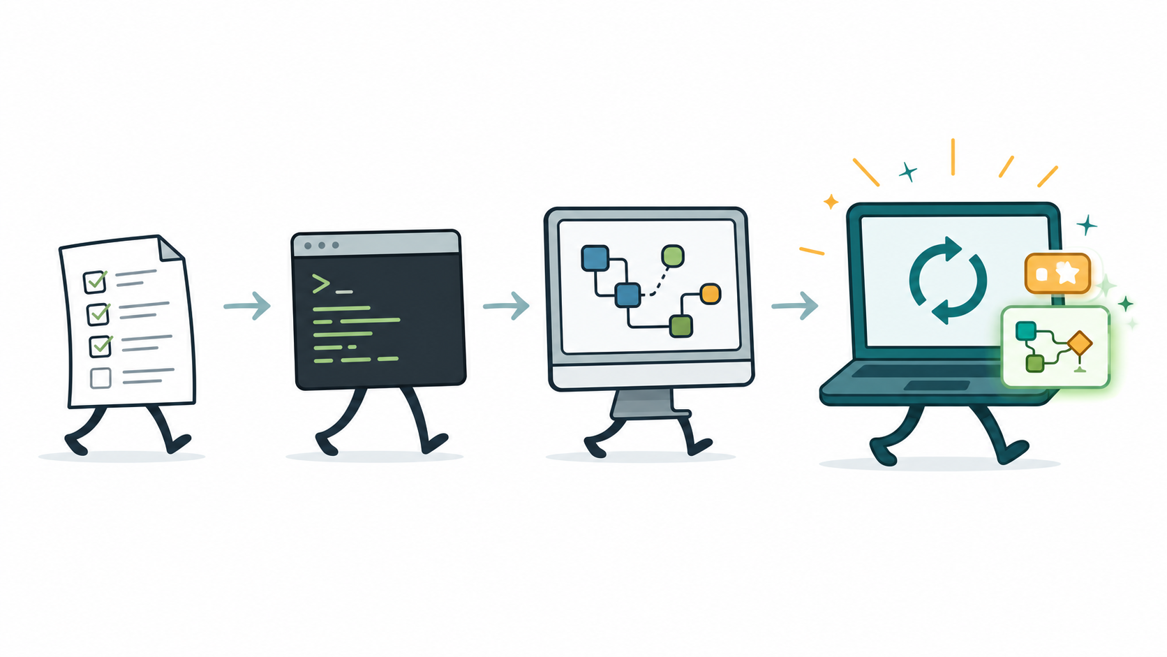 QA workflows evolving from checklists to scripts to connected workflow tests to self-updating release-aware QA packs